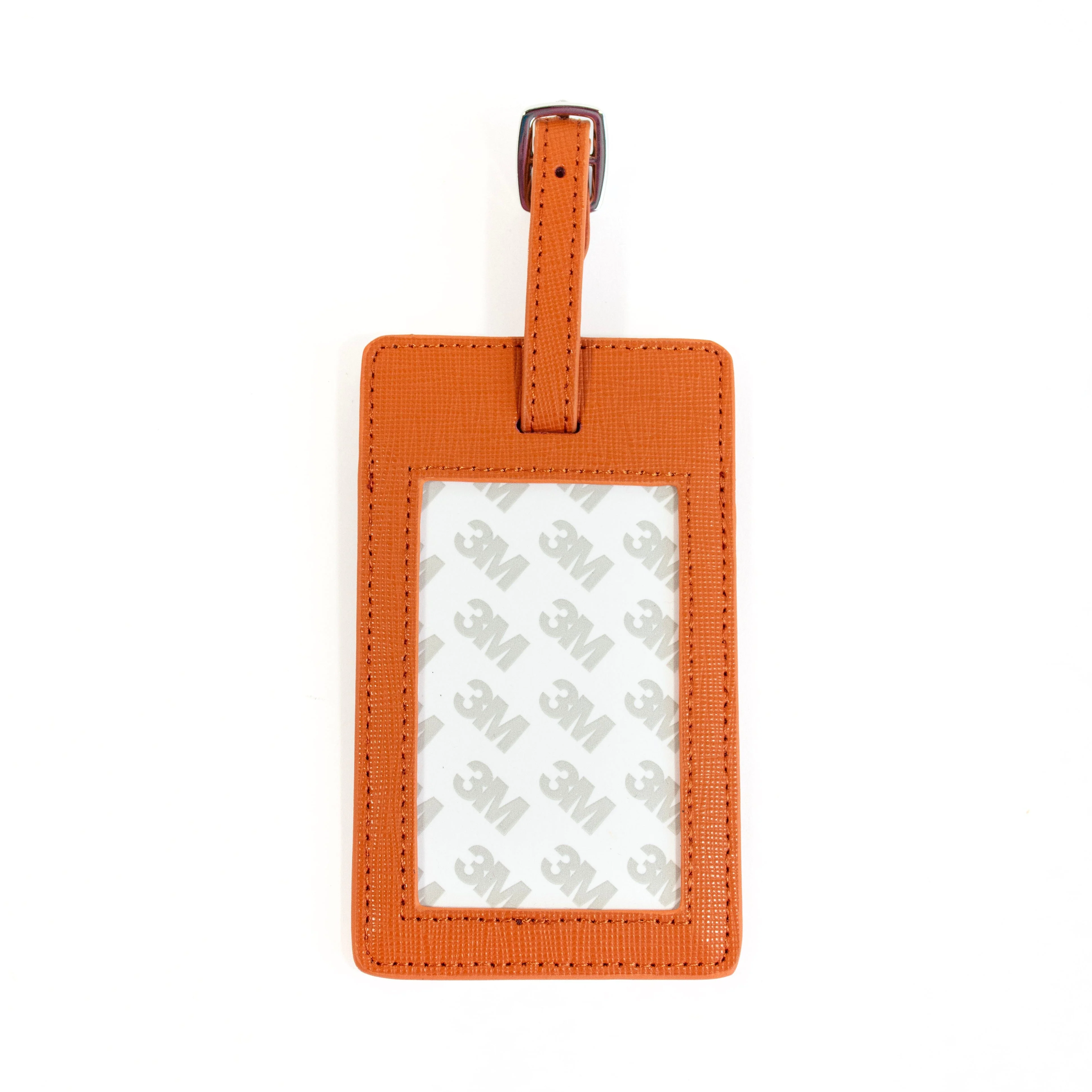 Saffiano Leather Bag Tag - Orange - Image 2