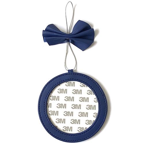 Leather Ornament Holder 4" Round - Royal Blue