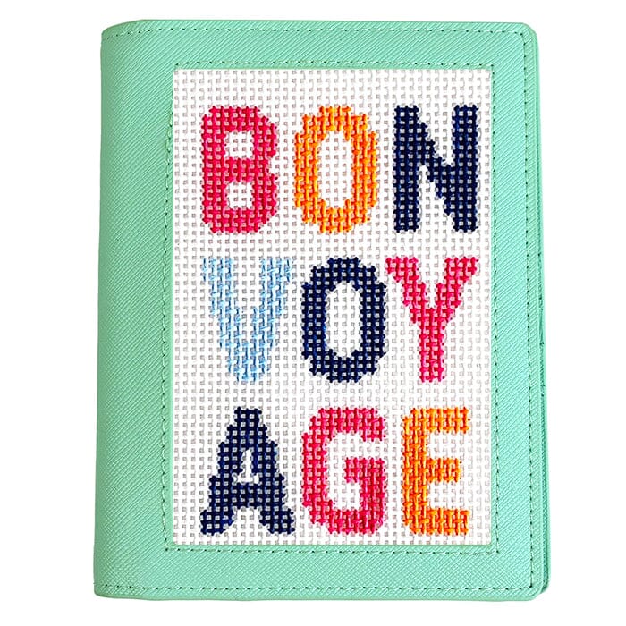 Leather Passport Cover - Aqua