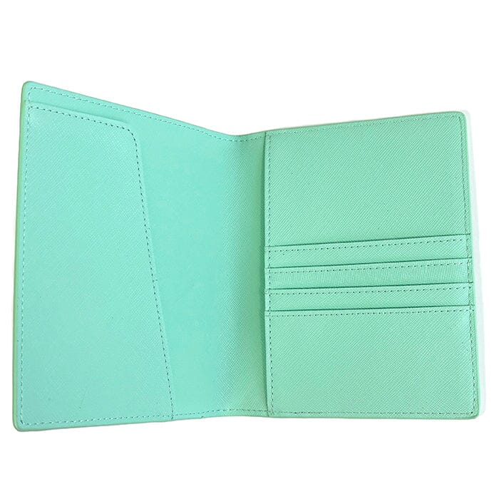 Leather Passport Cover - Aqua - Image 2