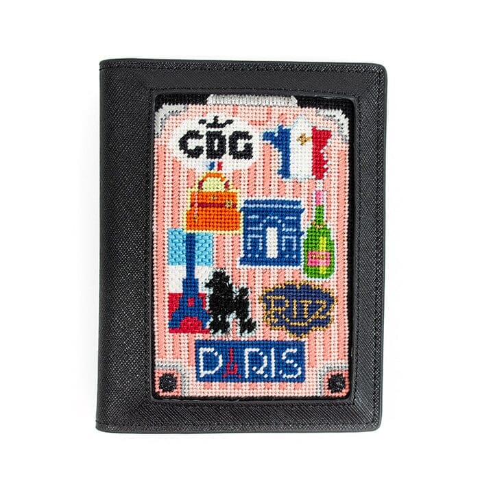 Leather Passport Cover - Black Saffiano