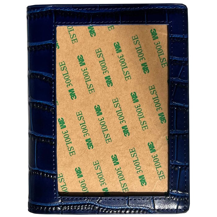Leather Passport Cover - Blue Croc - Image 3
