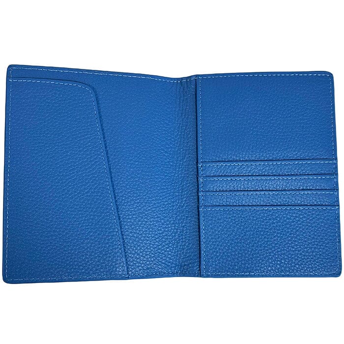 Leather Passport Cover - Cadet Blue Pebbled - Image 2