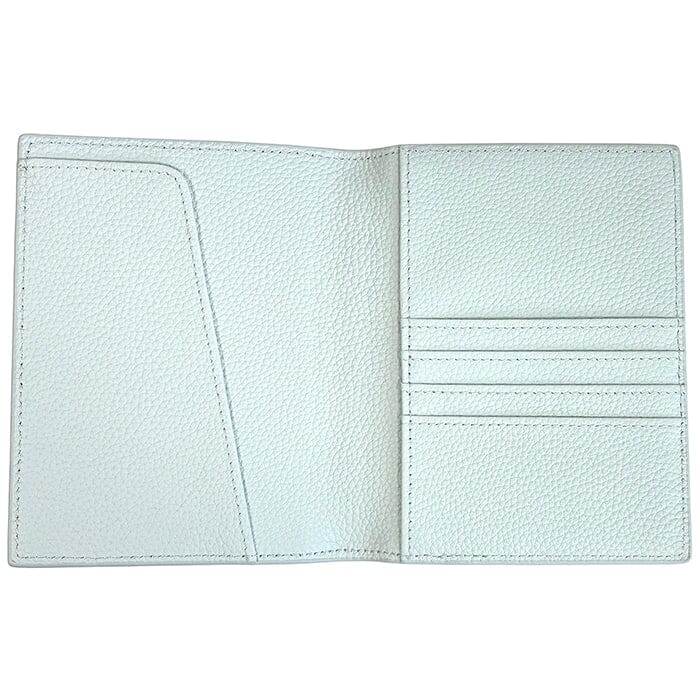 Leather Passport Cover - Ice Blue Pebbled - Image 2