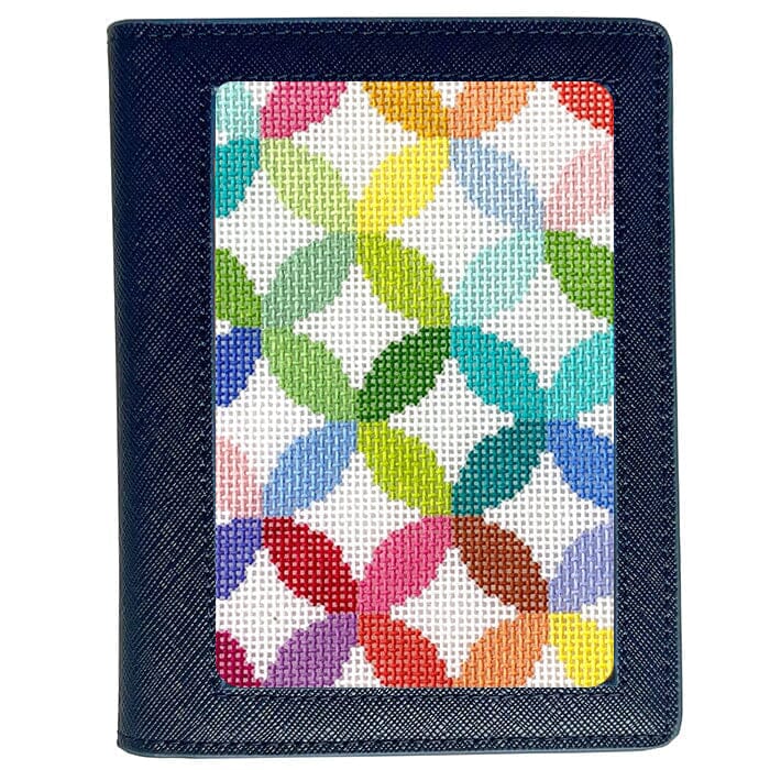 Leather Passport Cover - Navy Saffiano