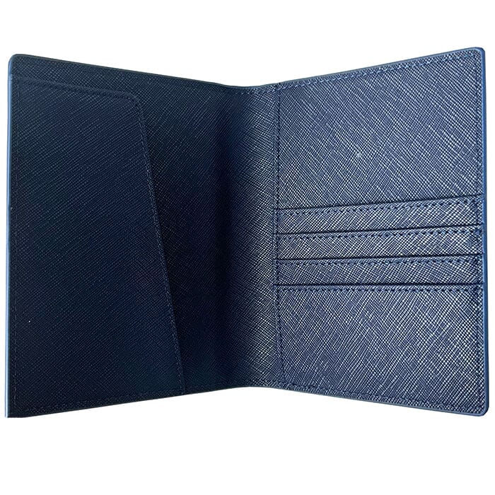 Leather Passport Cover - Navy Saffiano - Image 2