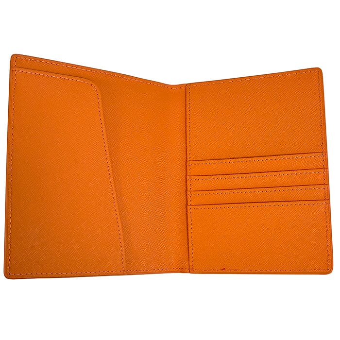 Leather Passport Cover - Orange Saffiano - Image 2