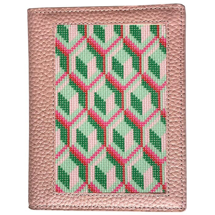 Leather Passport Cover - Pink Pebbled