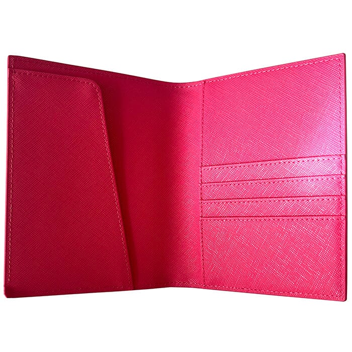 Leather Passport Cover - Hot Pink Saffiano - Image 2