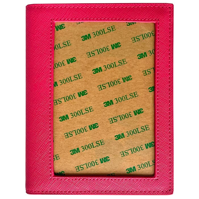 Leather Passport Cover - Hot Pink Saffiano - Image 3