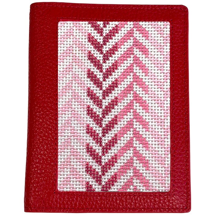Leather Passport Cover - Red Pebbled