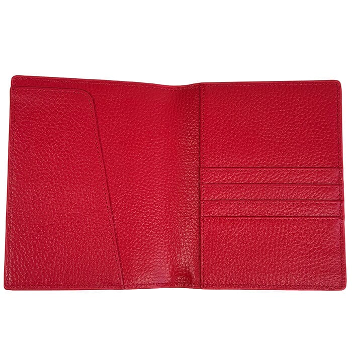 Leather Passport Cover - Red Pebbled - Image 2