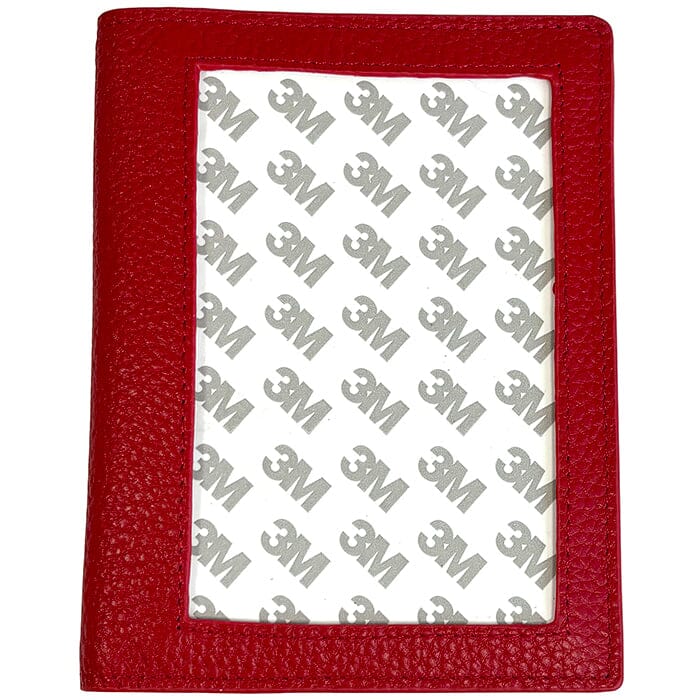 Leather Passport Cover - Red Pebbled - Image 3