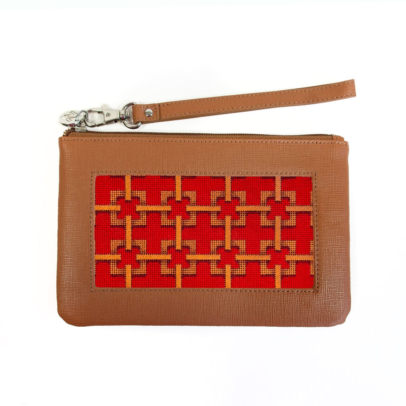 Saffiano Leather Accessory Bag - Brown