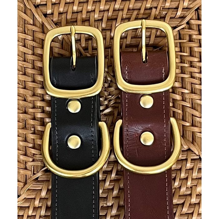 Leather Self Finishing Dog Collar - Vintage Stripe - Image 2