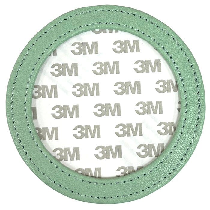 Leather Self-Finishing Round Magnet - Smokey Green - Image 2