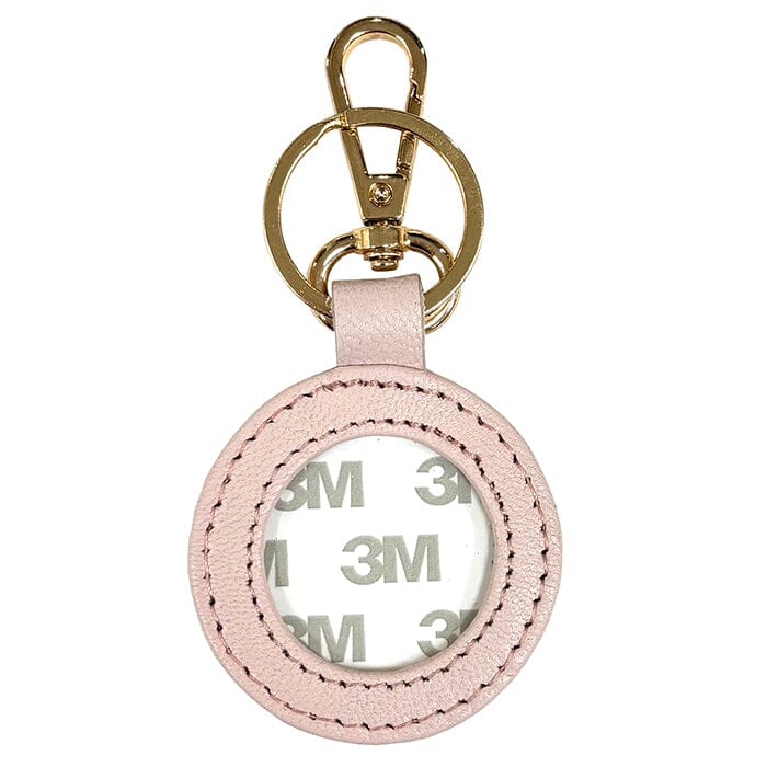 Leather Self-Finishing Round Key Fob - Light Pink - Image 2