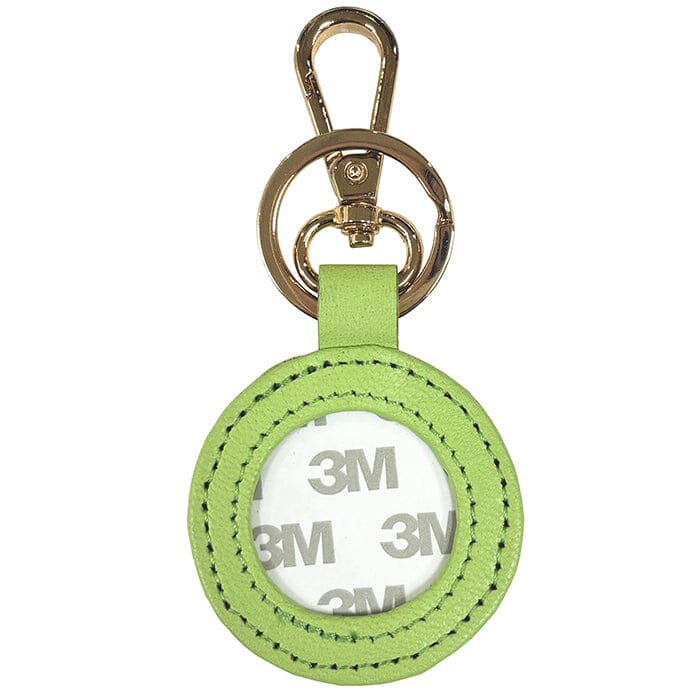 Leather Self-Finishing Round Key Fob - Lime - Image 2