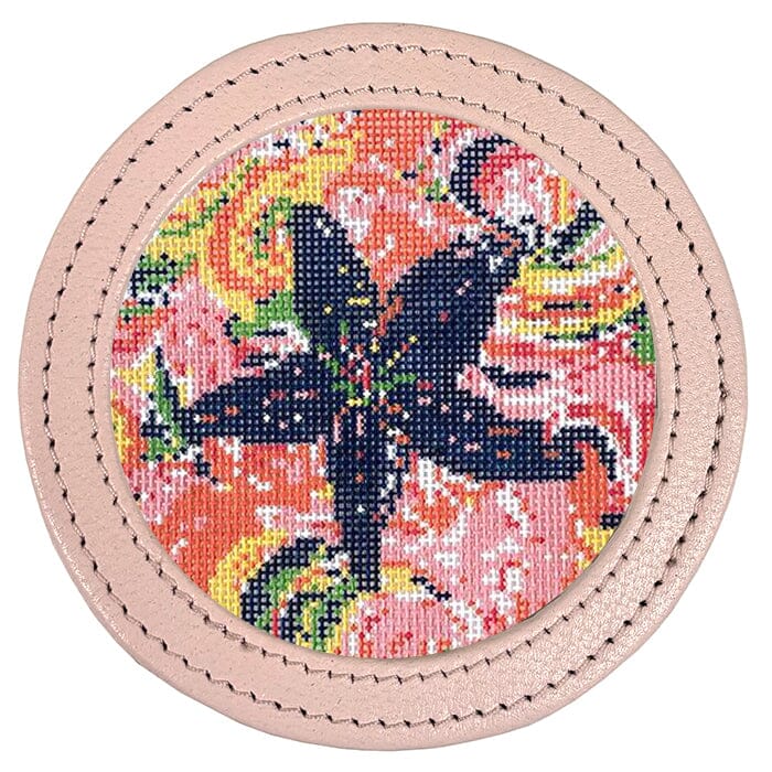 Leather Self-Finishing Round Magnet - Light Pink