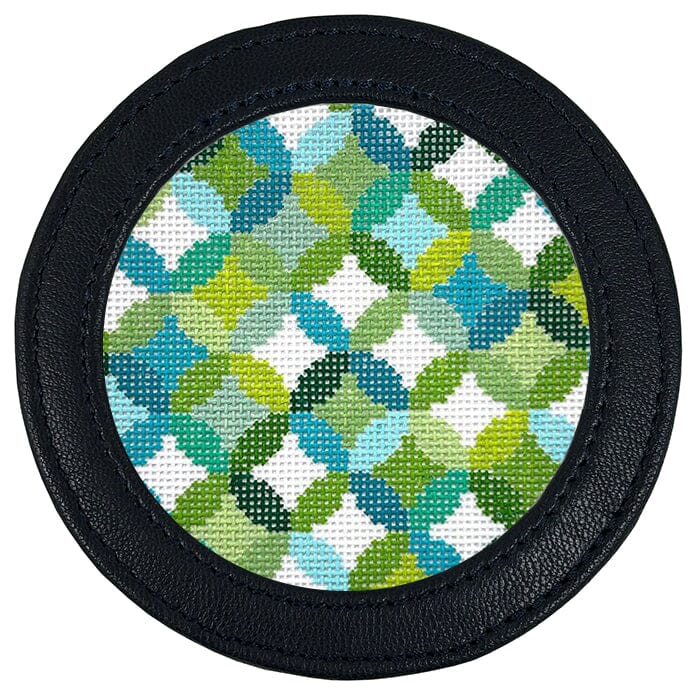 Leather Self-Finishing Round Magnet - Navy