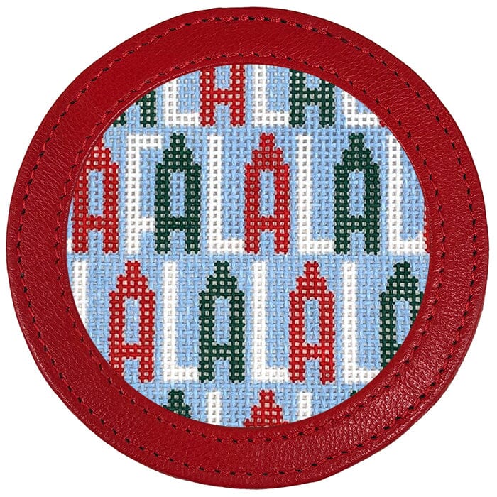 Leather Self-Finishing Round Magnet - Red