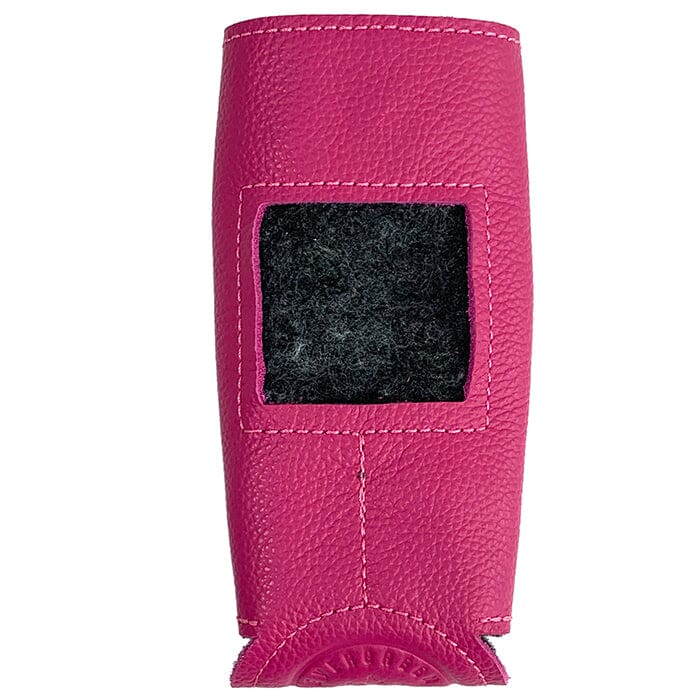 Leather Self-Finishing Slim Can Cozy - Hot Pink
