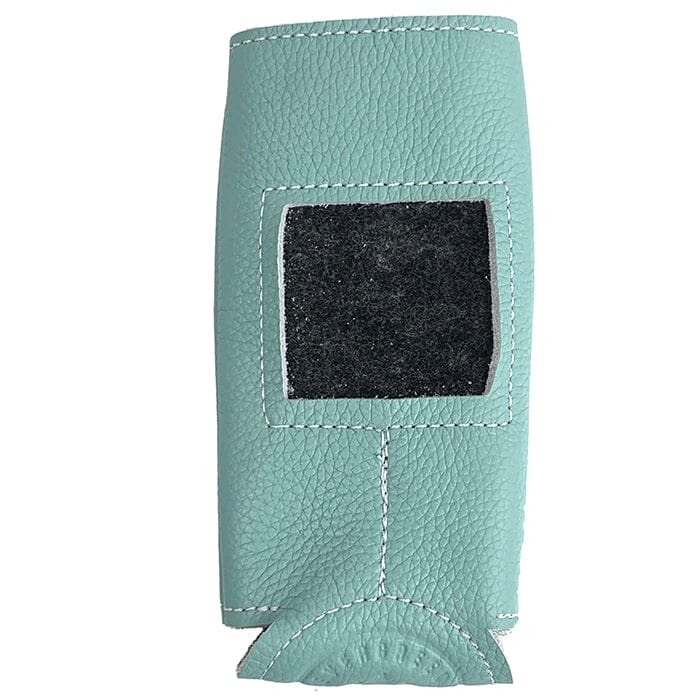 Leather Self-Finishing Slim Can Cozy - Ice Blue