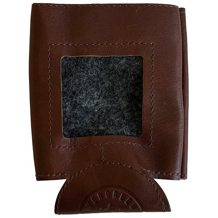 Leather Self-Finishing Standard Can Cozy - Espresso (Dark Brown)