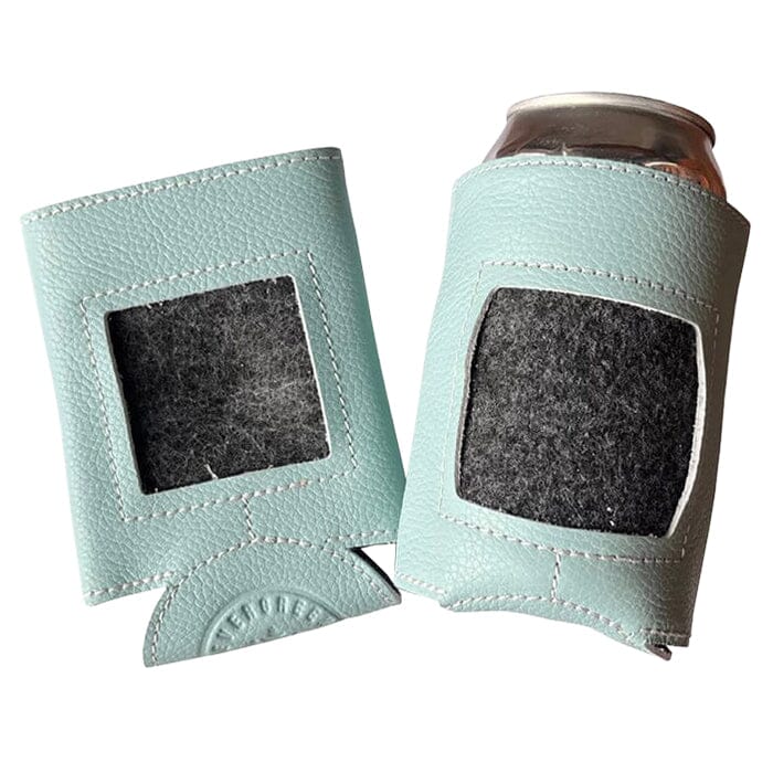 Leather Self-Finishing Standard Can Cozy - Ice Blue