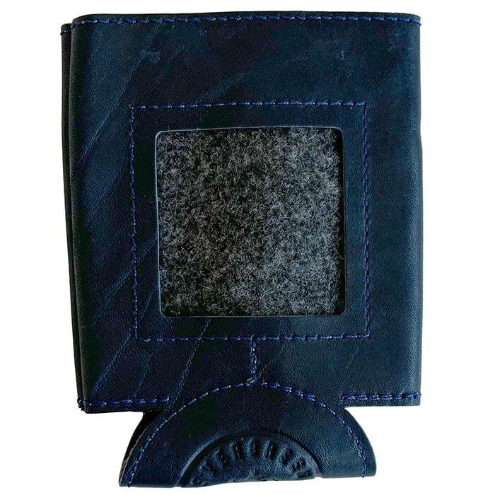 Leather Self-Finishing Standard Can Cozy - Navy