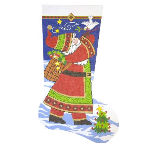 Santa with Dove Stocking