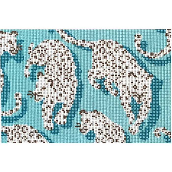 Leopard Clutch - Blue Canvas