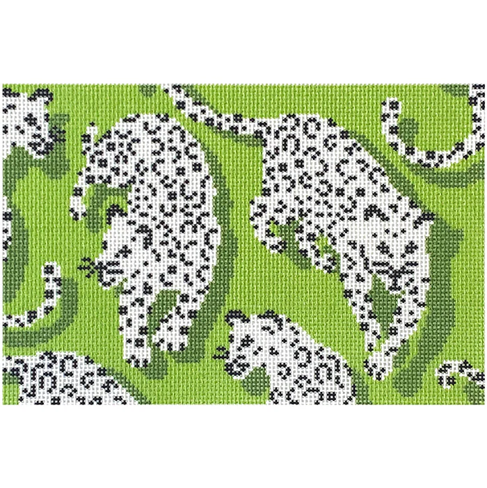 Leopard Clutch - Green Canvas