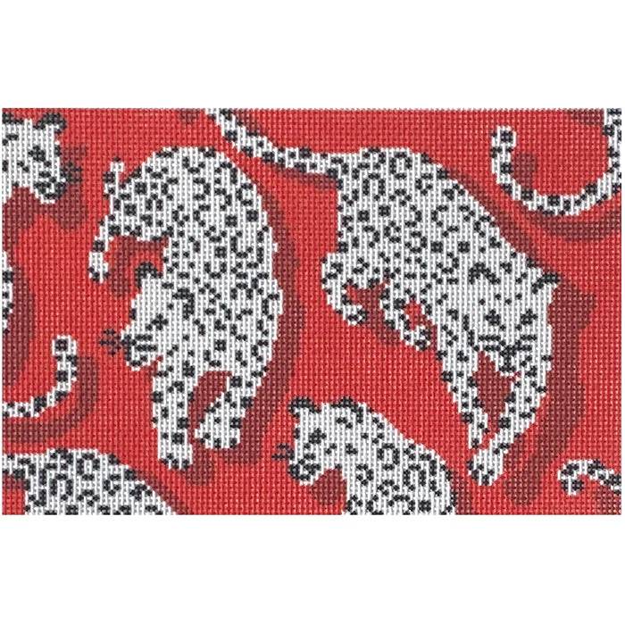 Leopard Clutch - Red Canvas