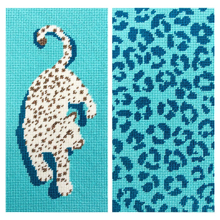 Leopard Eyeglass Case Kit - Blue