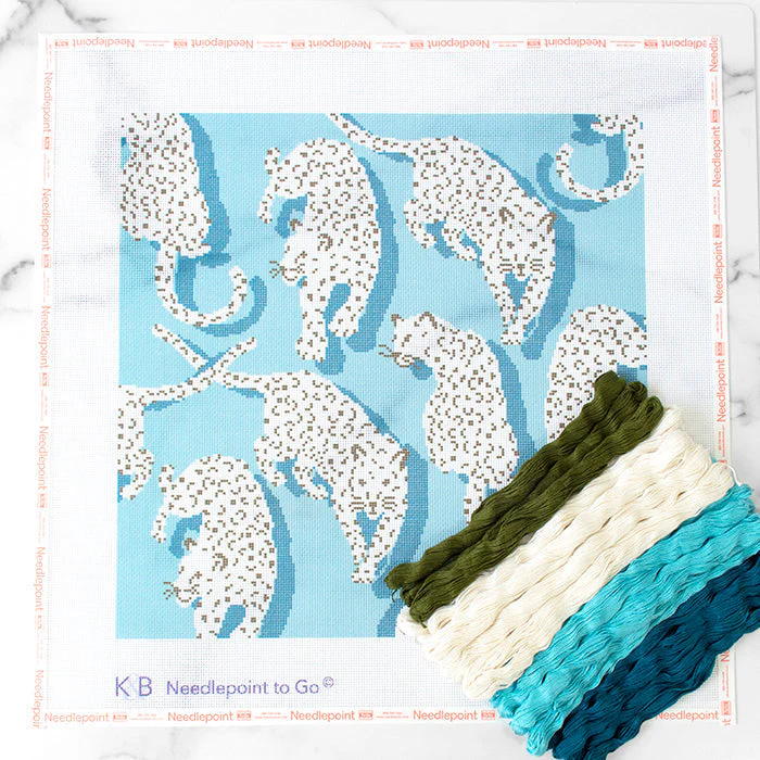 Leopard Pillow Kit - Blue