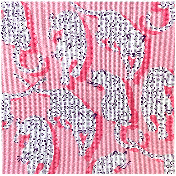 Leopard Pillow - Pink Canvas