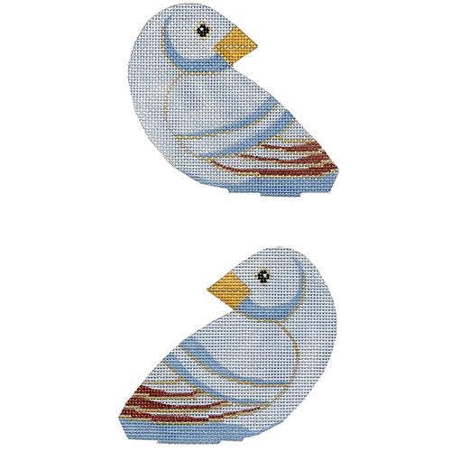 Light Blue Bird 2-Sided Clip-On