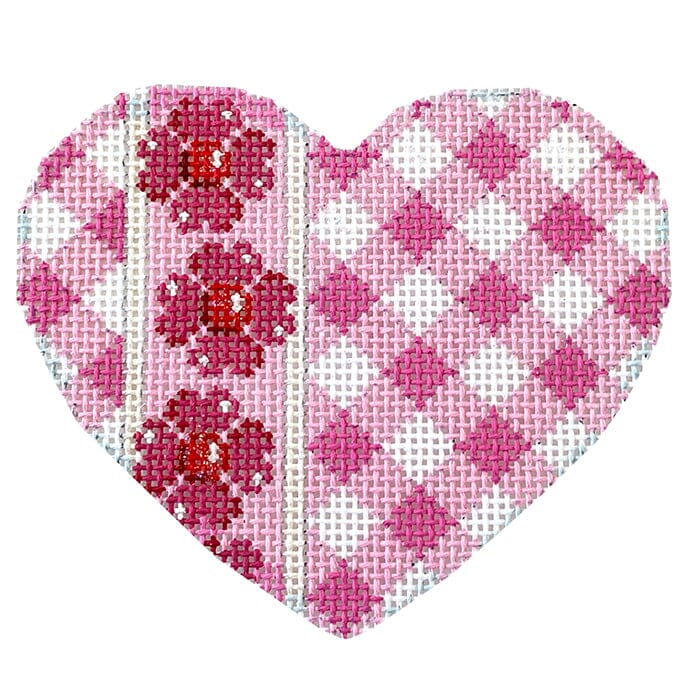 Light Pink Gingham/Flower Heart