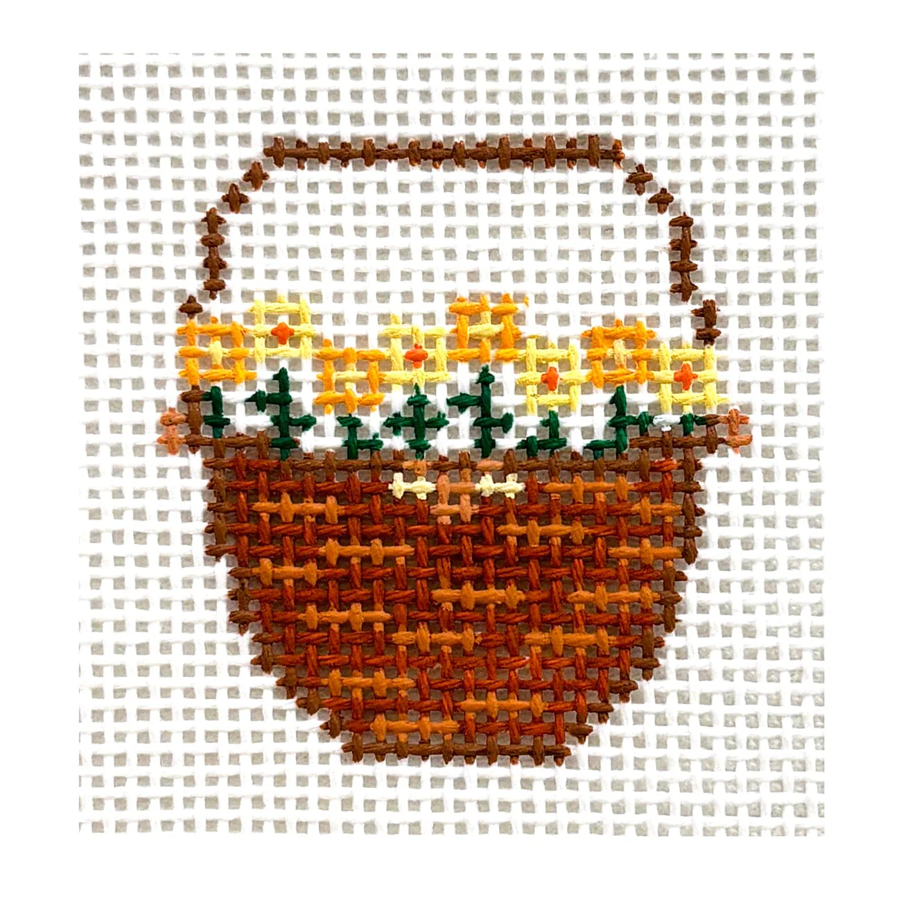 Lightship Basket with Yellow Daffodil Flowers
