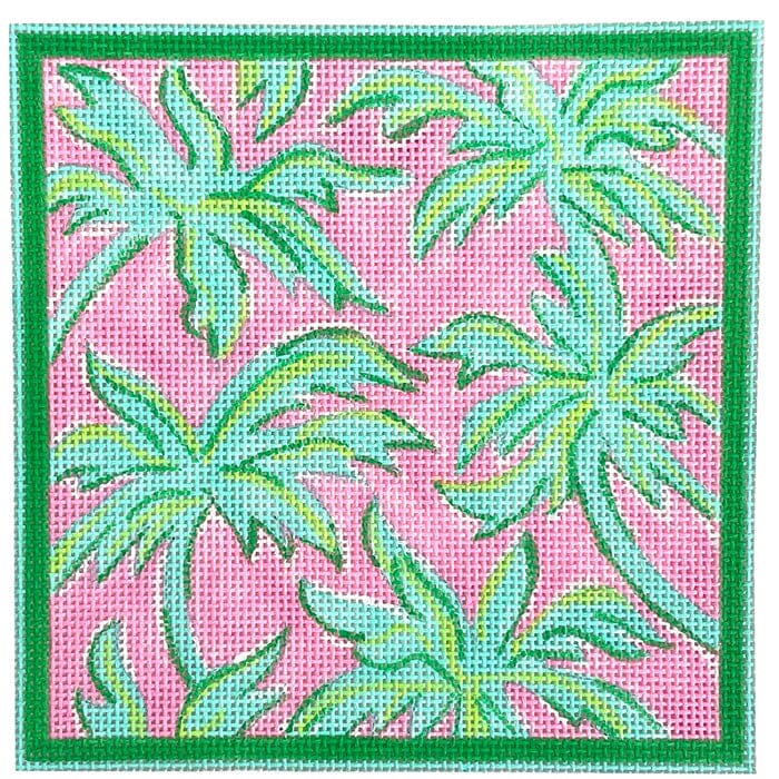 Lilly Letter 5x5 - Palms, Turquoise w/Lime & Pink
