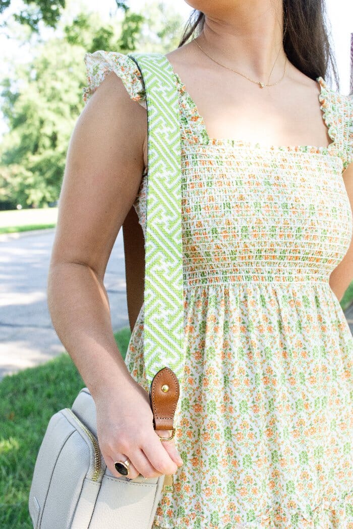 Lime/White Fretwork Crossbody Strap - Image 3