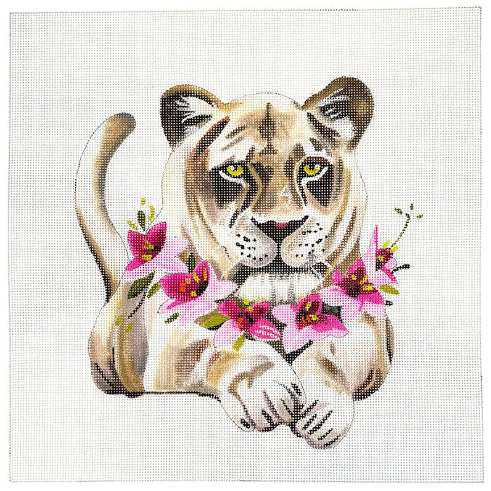 Lioness with Floral Collar