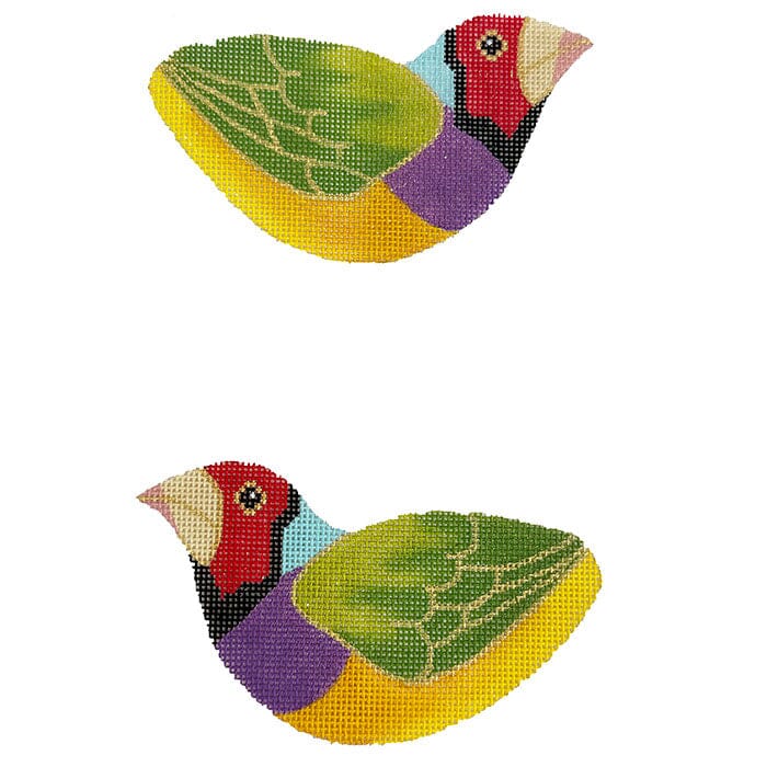 Lady Gouldian Finch 2-Sided Clip-On