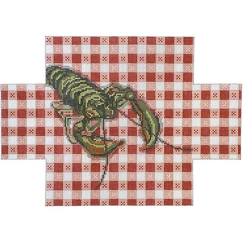 Lobster on Tablecloth Brick Cover