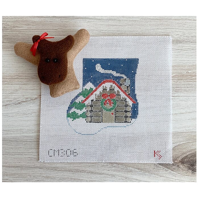 Log Cabin Mini Sock w/Moose Insert