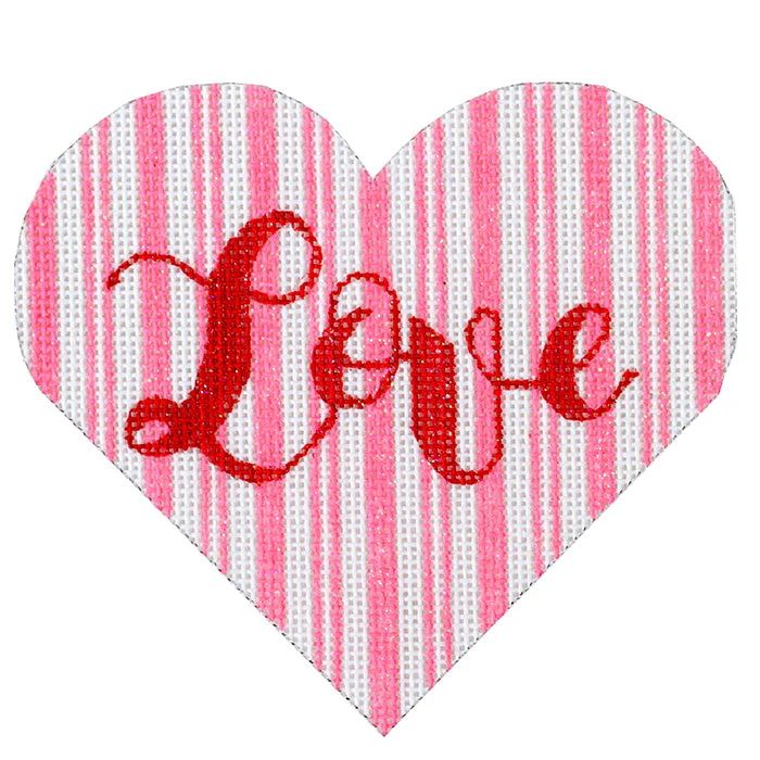 Love Heart Pink Stripes