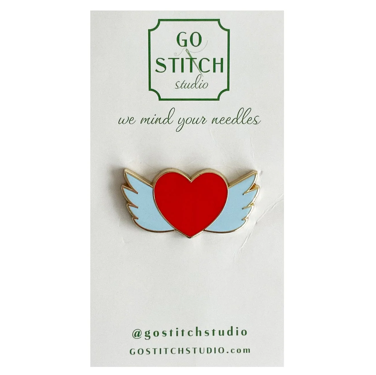 Love Wings Needle Minder - Red and Blue