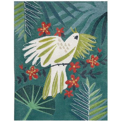 White Parrot in Rainforest