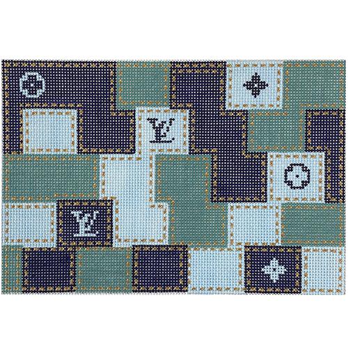 LV Patched Denim Clutch